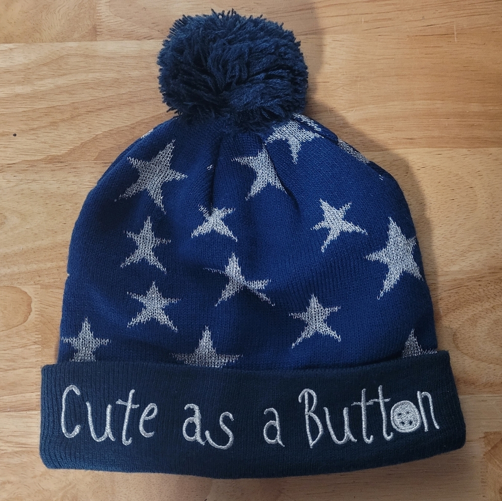 Coraline (Official) "Cute as a Button" Navy Star Winter Hat